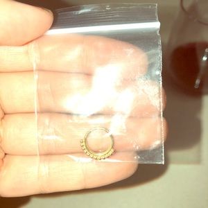 18g Septum ring 14k gold, 14k rose gold beads